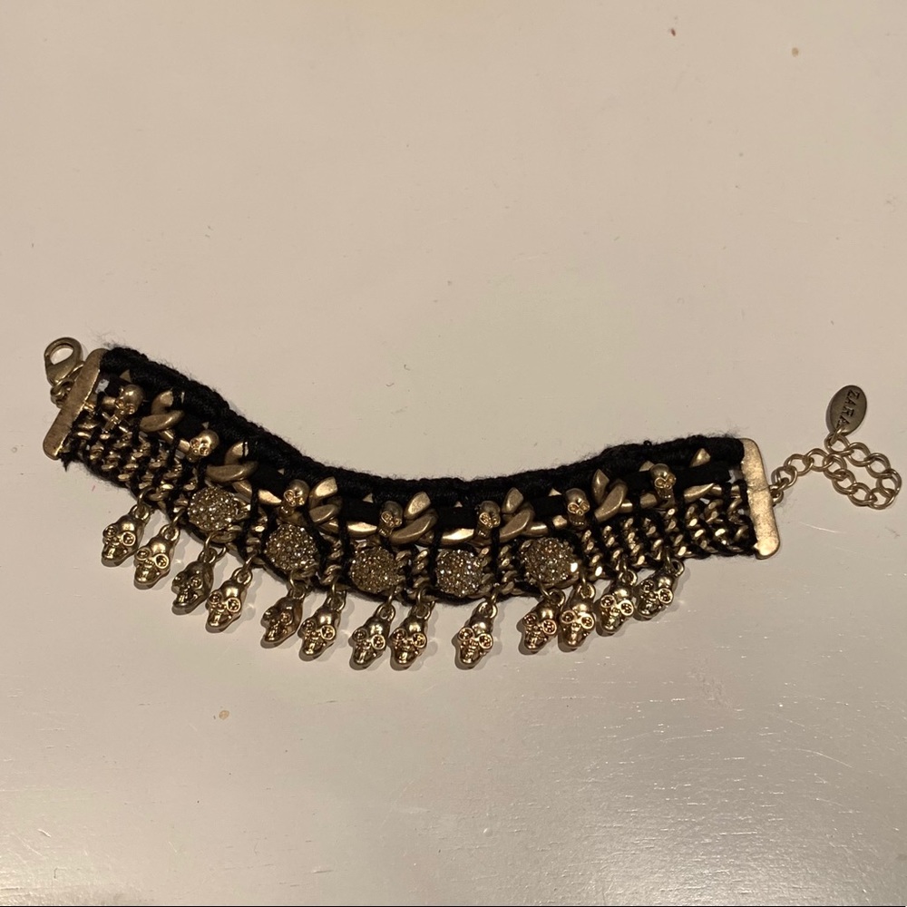 Zara skull crystals bracelet